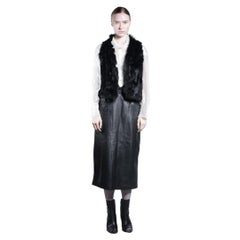 2000 Dyed Black Rabbit Fur Vest
