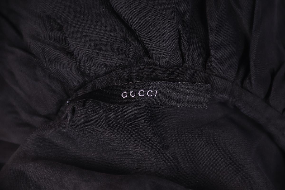 2000 F/W Gucci Tom Ford Fall 2000 Silk Ruffle Collar Black Mini Runway Dress For Sale 8