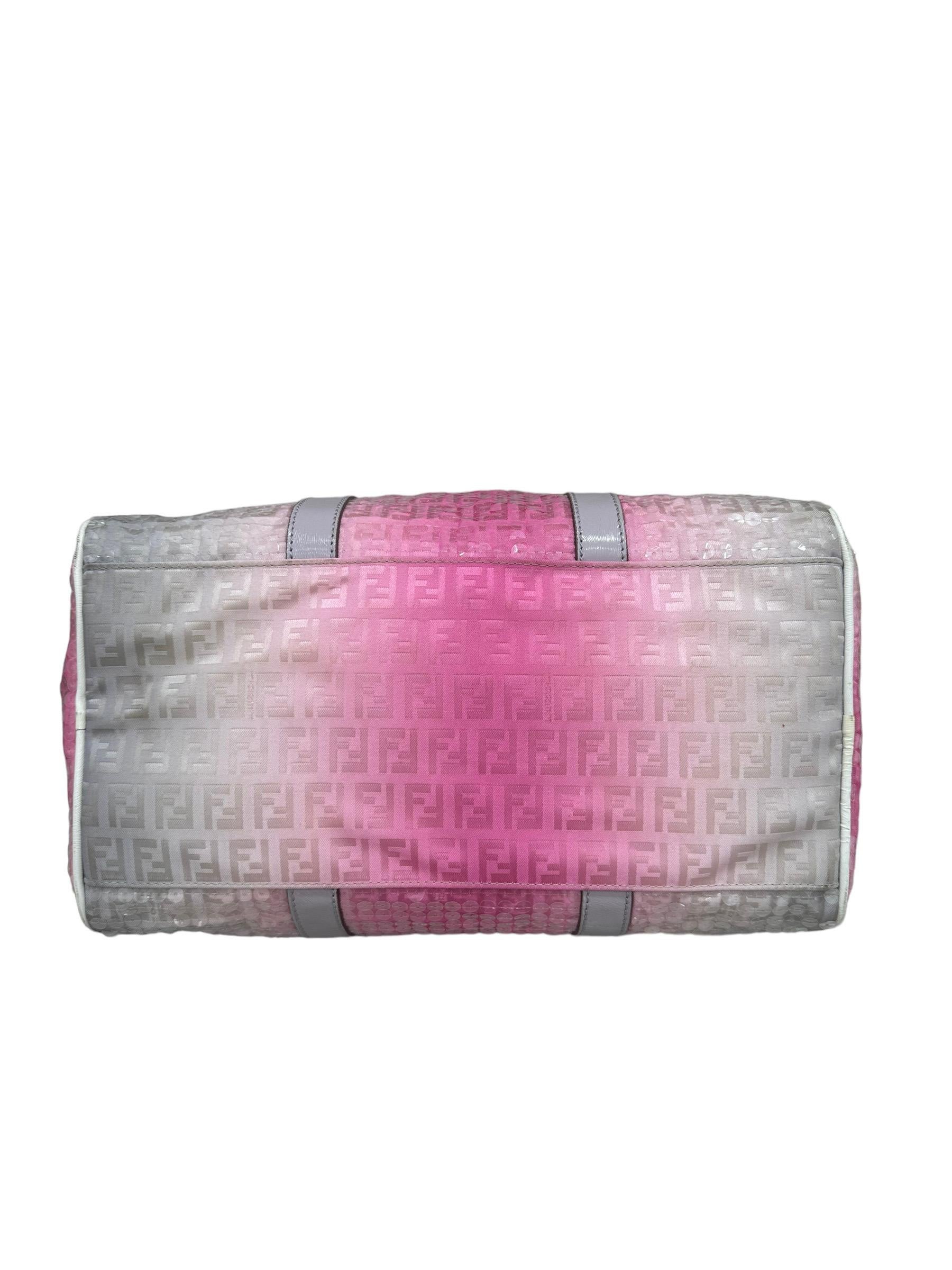 2000 Fendi Boston Sequins Pink Top Handle Bag 4