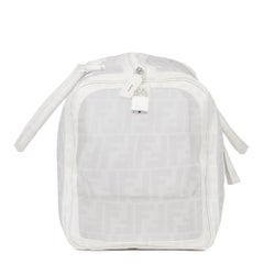 2000 Fendi White Zucca Mesh & Coated Canvas Boston 40