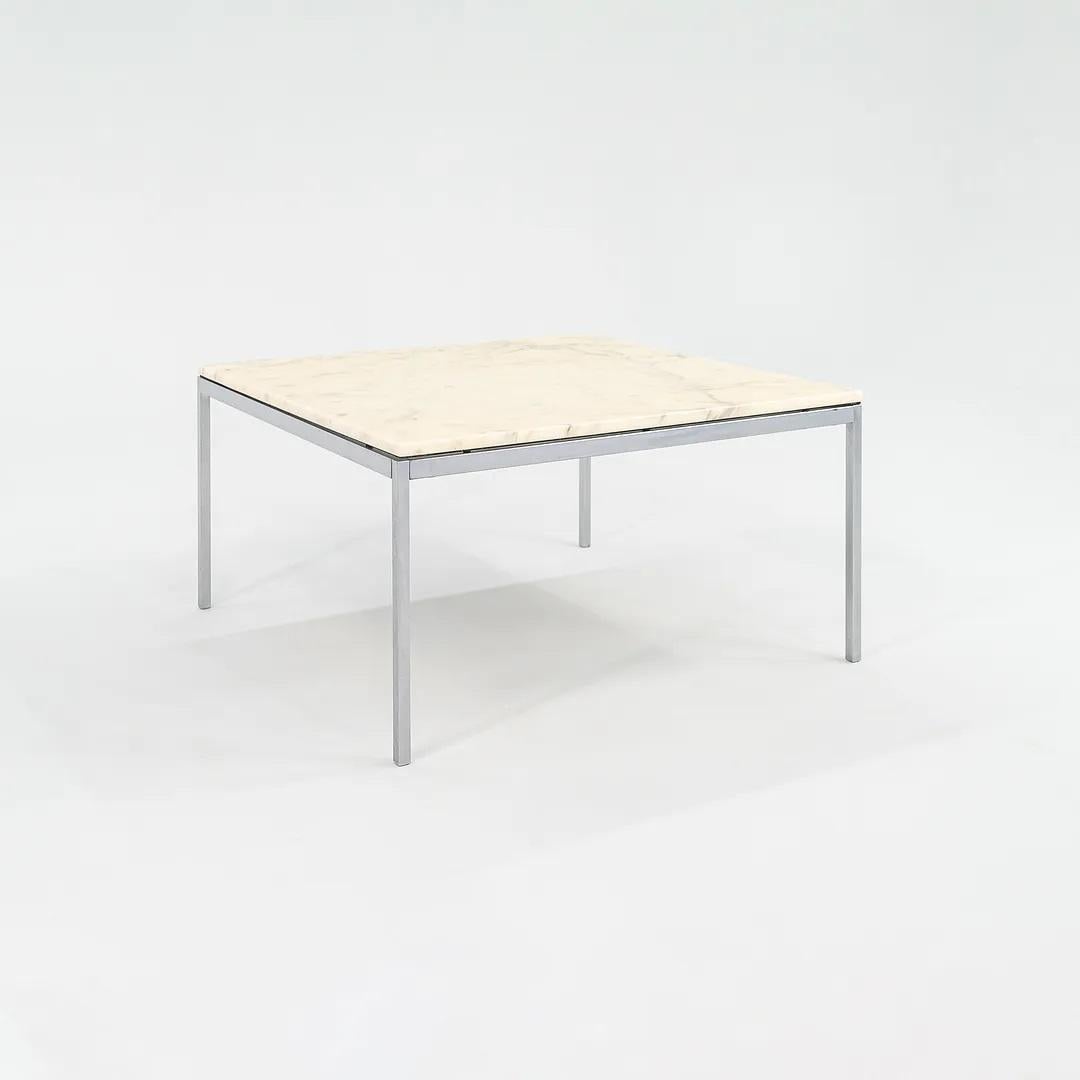 Table basse Florence Knoll 2000 avec base en acier chromé et plateau en marbre 36 pouces en vente 3
