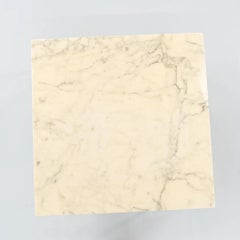 2000 Florence Knoll Coffee Table w/ Chromed Steel Base and Marble Top 36 inch