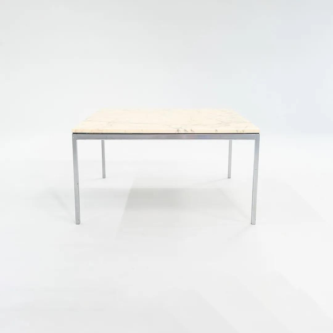Table basse Florence Knoll 2000 avec base en acier chromé et plateau en marbre 36 pouces en vente 2