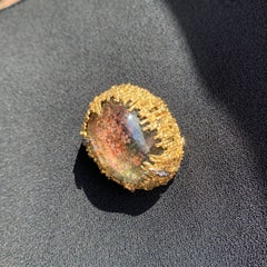 Geoffrey Turk Dendritic Agate, Diamond and Gold Brooch or Pendant 2000