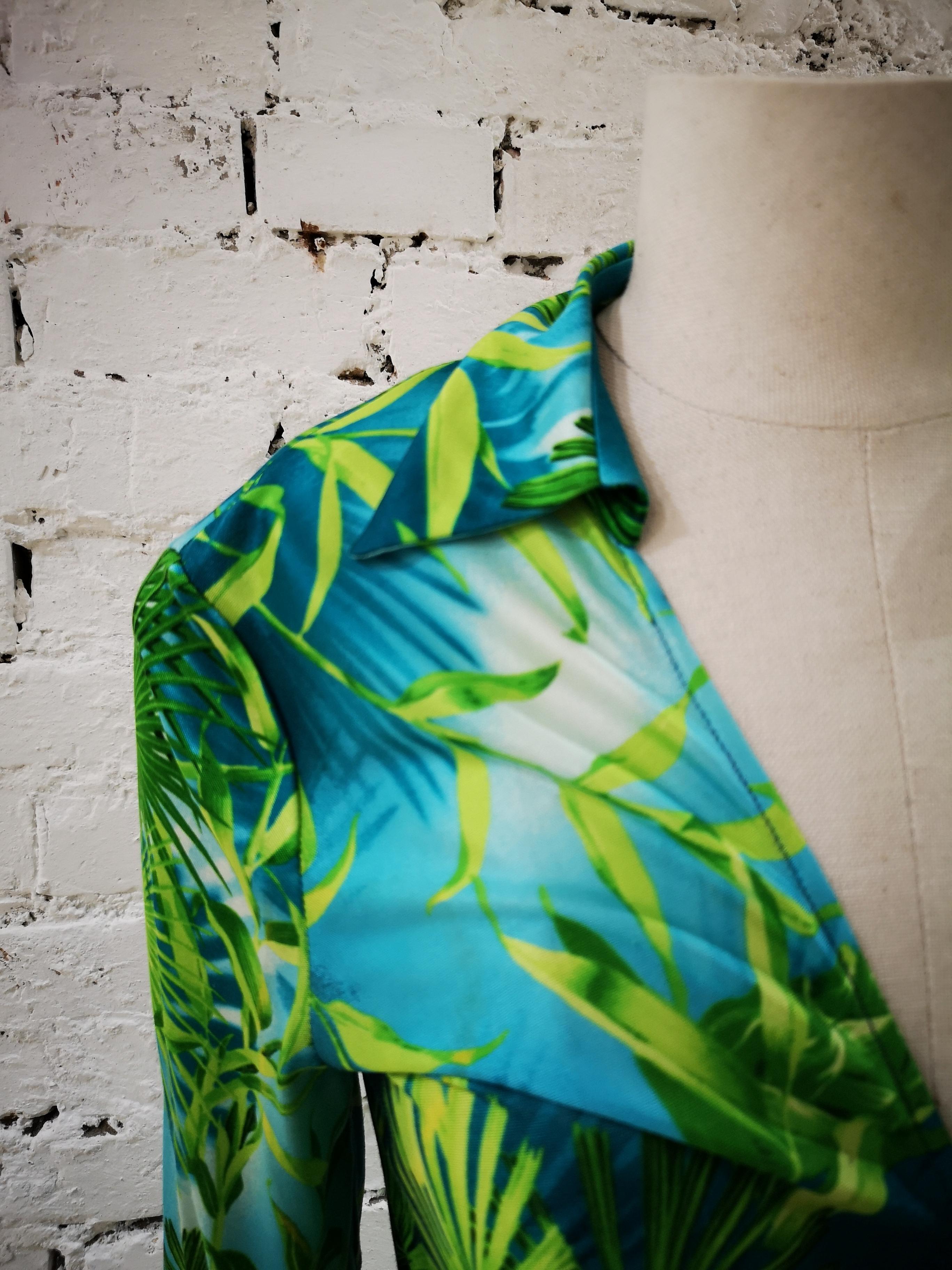 2000 Gianni Versace J. Lo Silk Jungle Dress 7