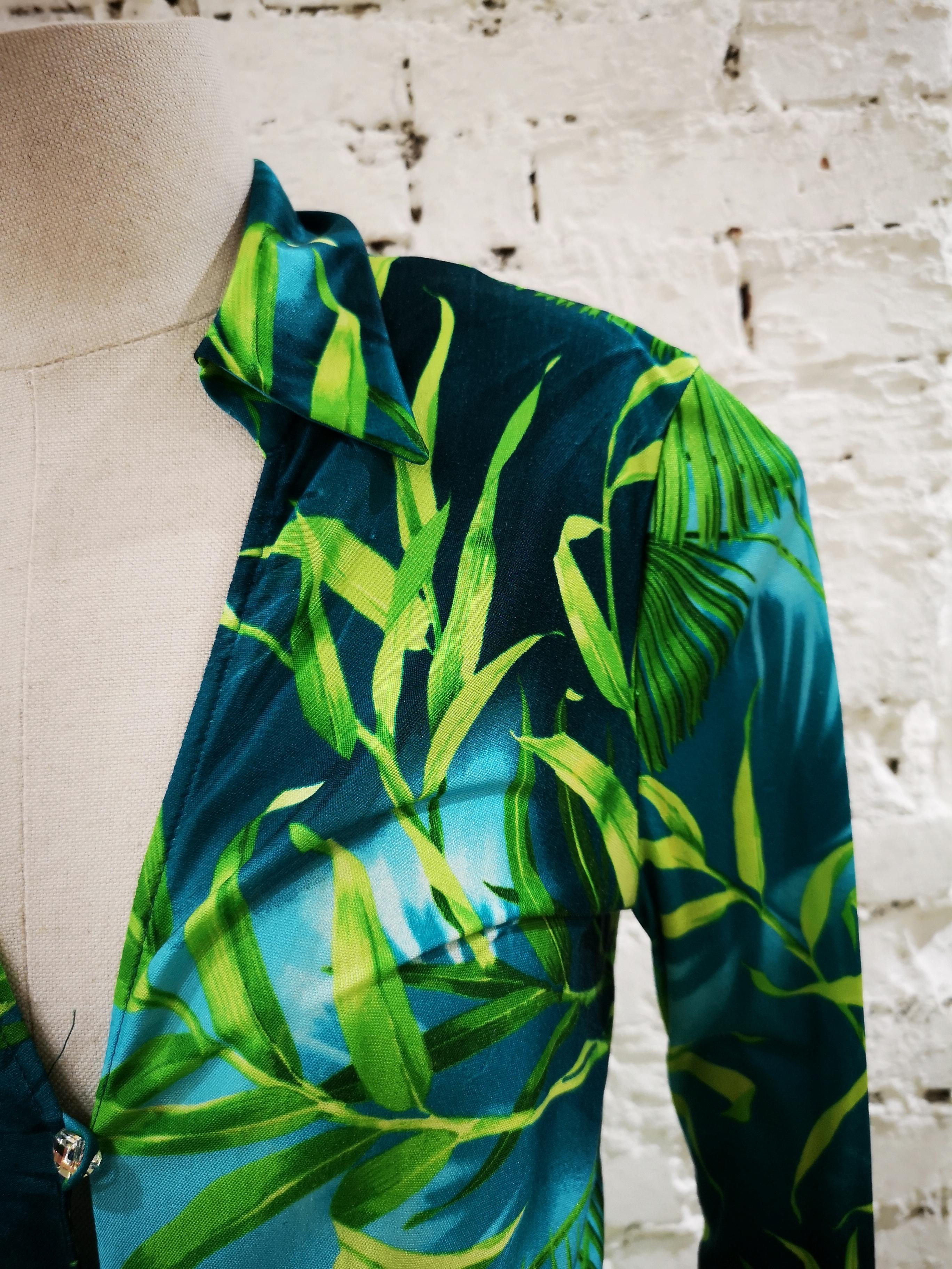 2000 Gianni Versace J. Lo Silk Jungle Dress 8