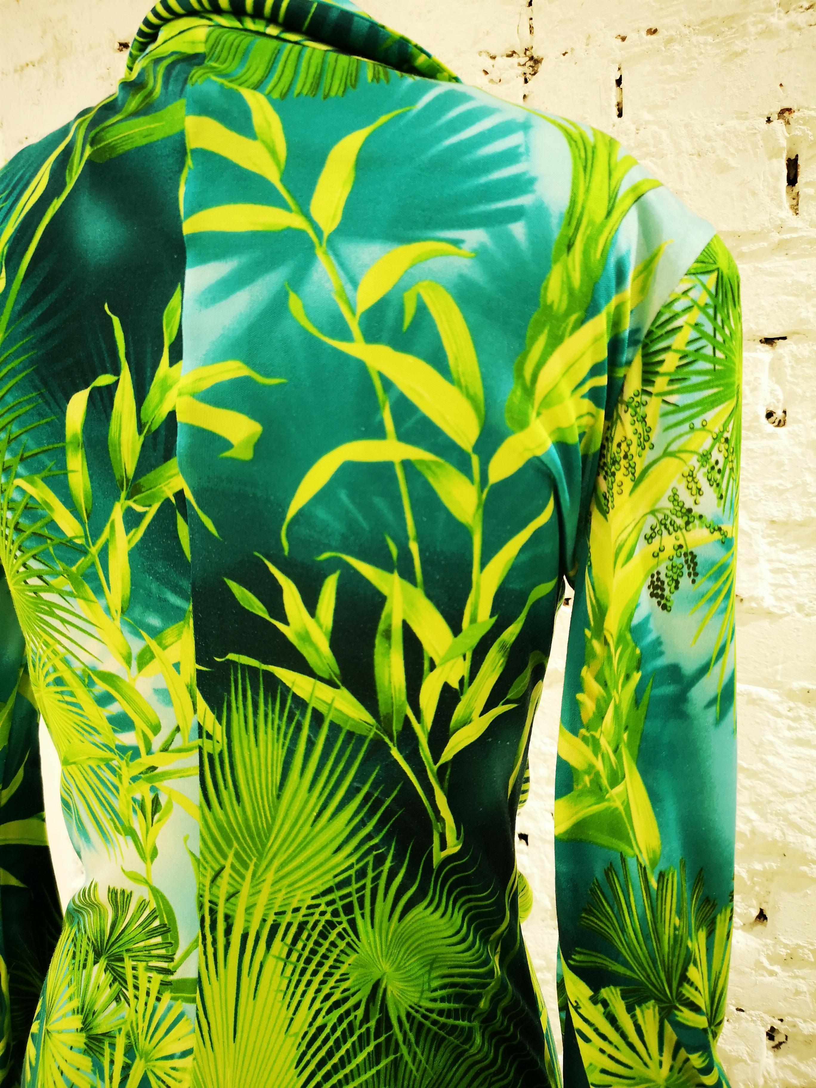 2000 Gianni Versace J. Lo Silk Jungle Dress 12