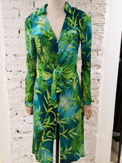 2000 Gianni Versace J. Lo Silk Jungle Dress