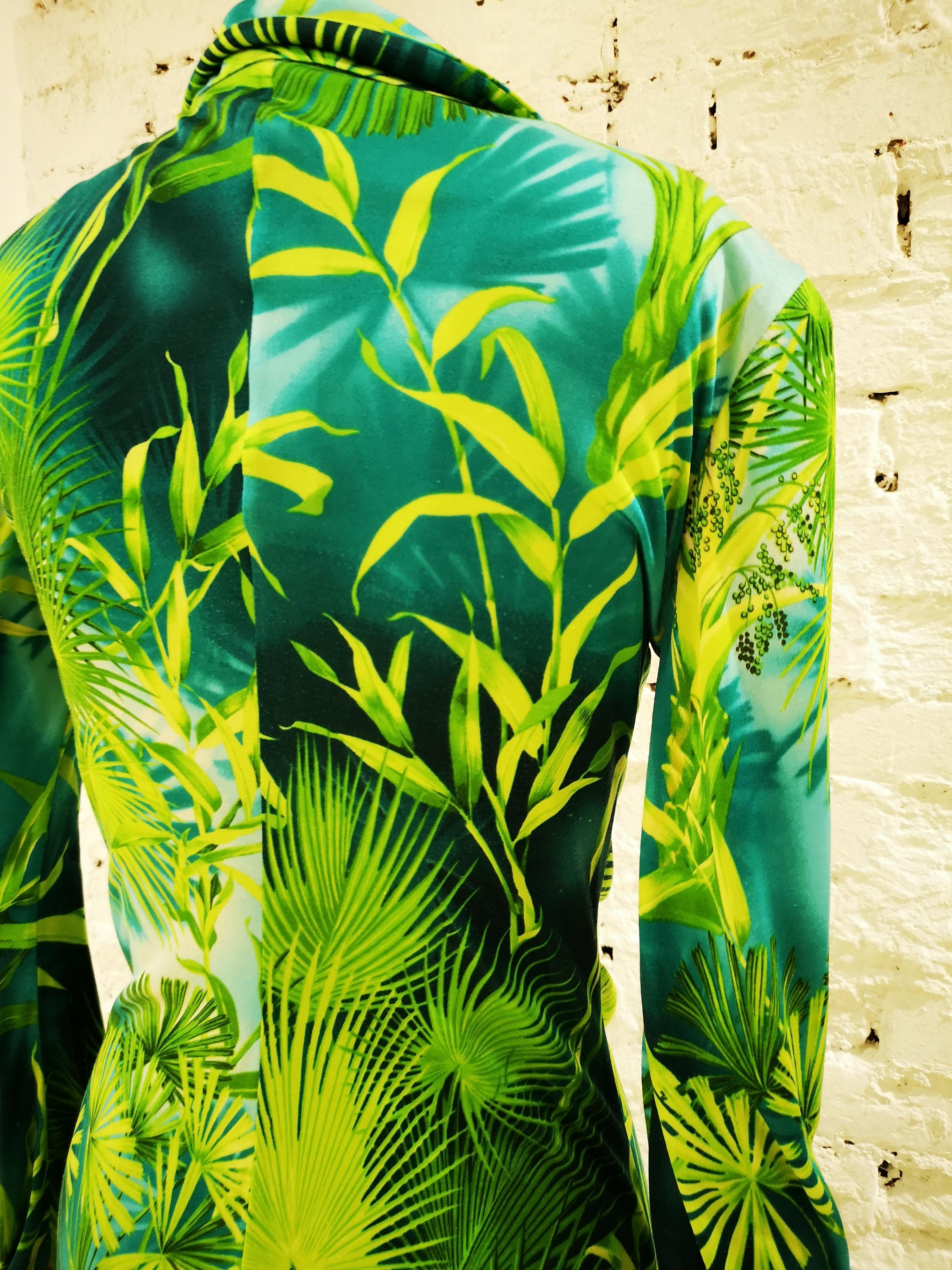 2000 Gianni Versace J. Lo Silk Jungle Dress 13