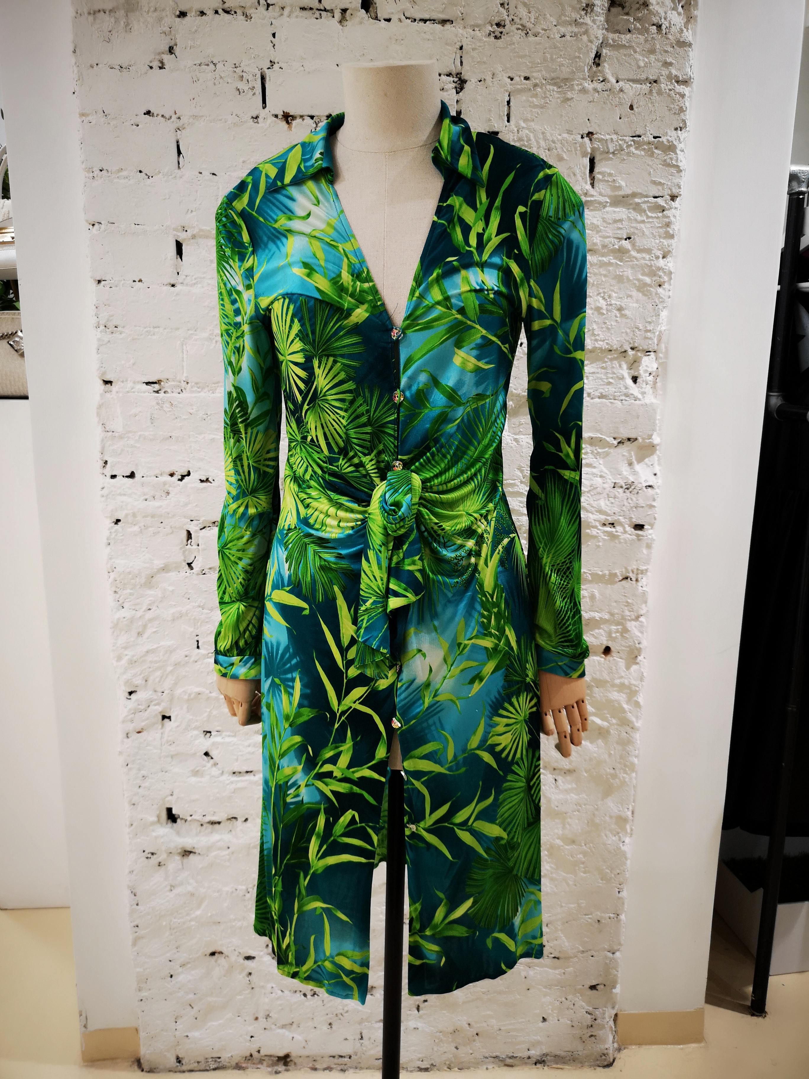 Women's 2000 Gianni Versace J. Lo Silk Jungle Dress 