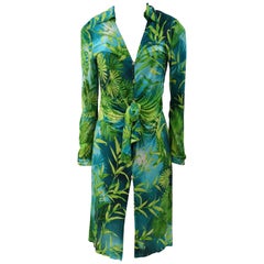 2000 Gianni Versace J. Lo Silk Jungle Dress