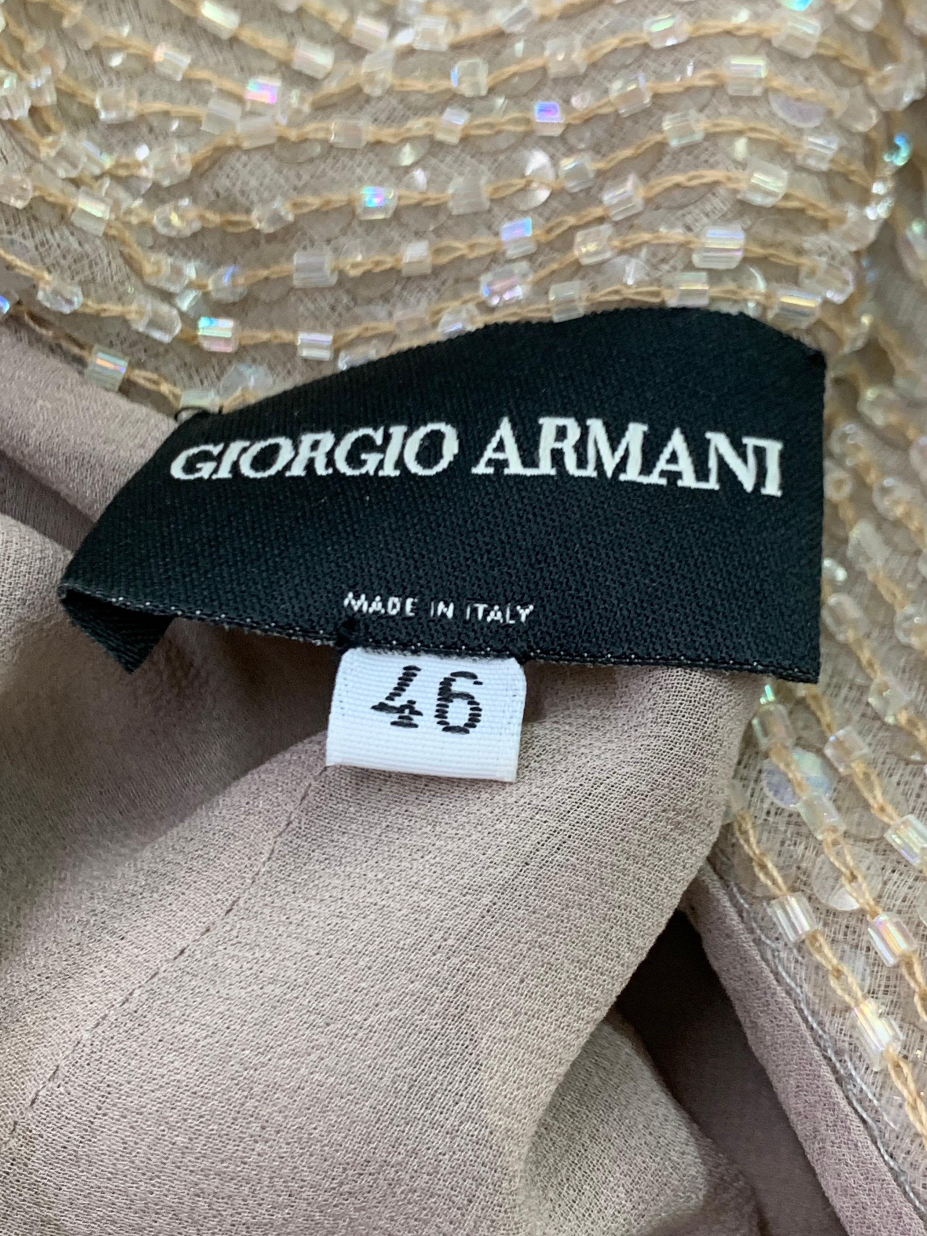 2000 Giorgio Armani Dusty Rose Beaded and Sequined Silk Jacket 6