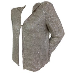 2000 Giorgio Armani Dusty Rose Beaded and Sequined Silk Jacket