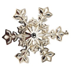 2000 Gorham Sterling Silver Fiocco di Neve Ornamento di Natale #24336