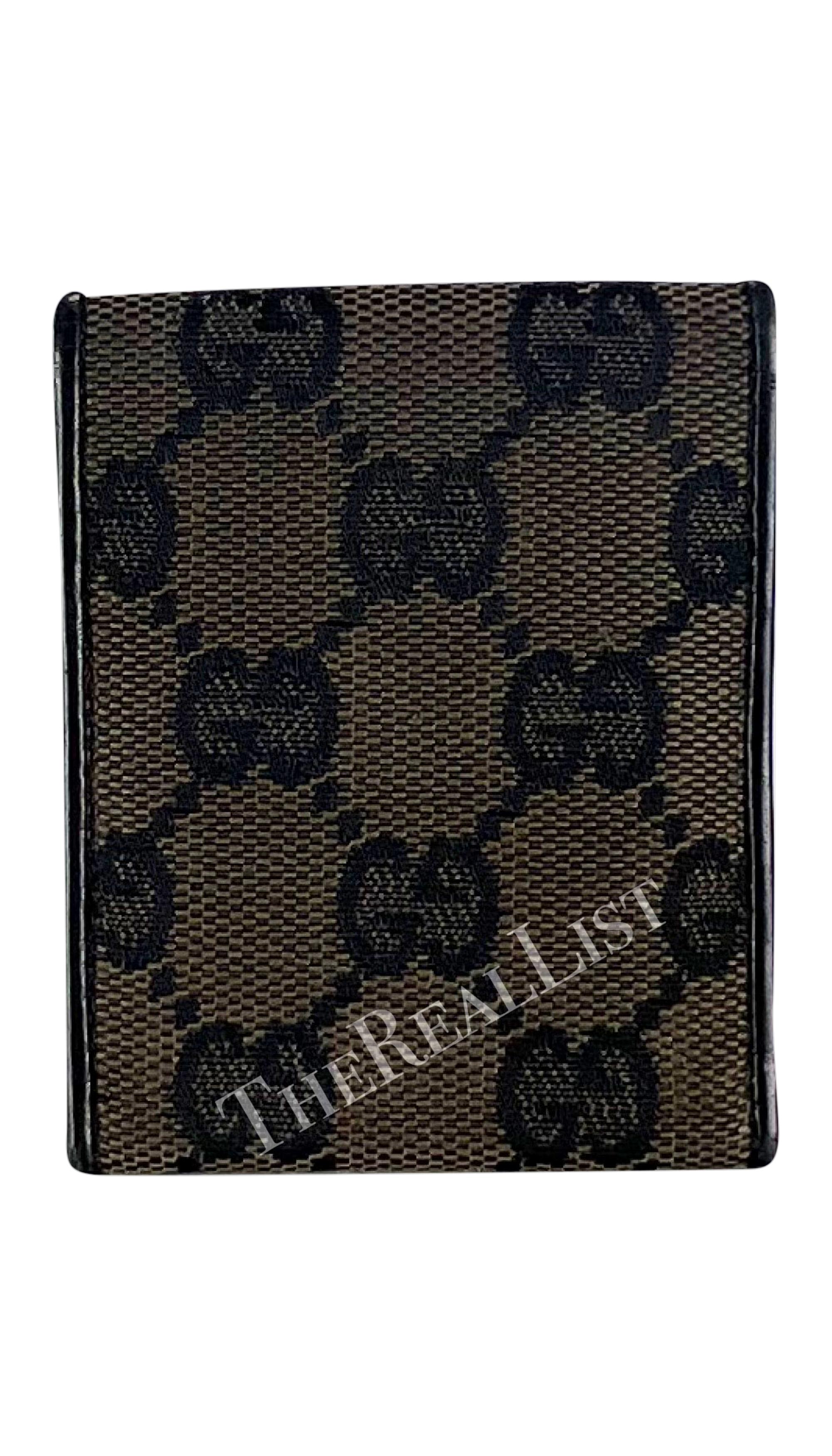 2000 Gucci by Tom Ford Brown Condom Holder 'GG' Monogram Canvas In Good Condition In West Hollywood, CA