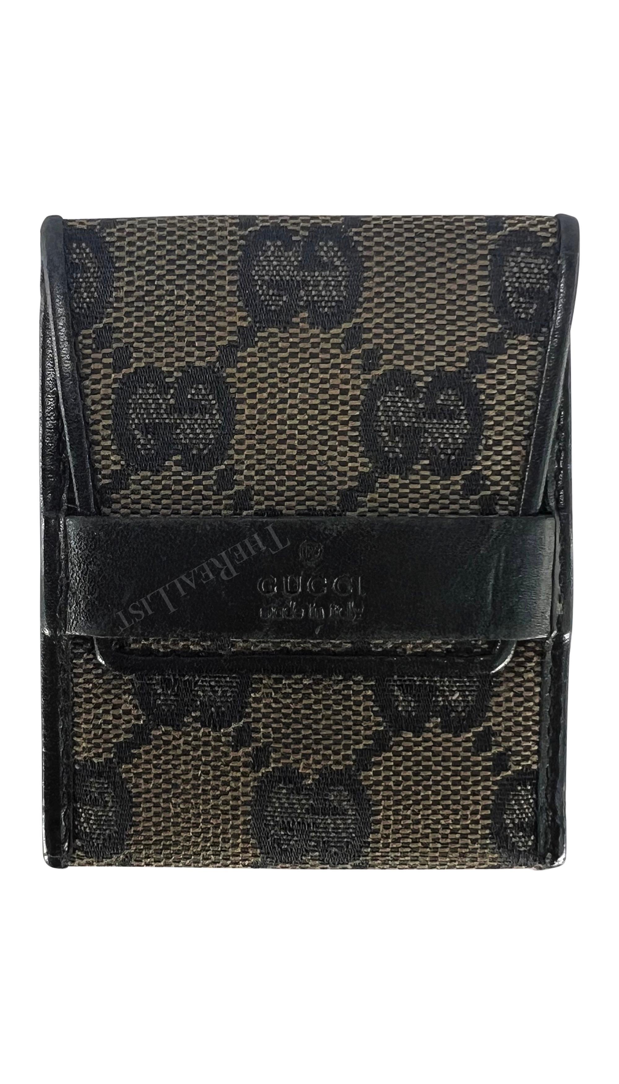 Women's 2000 Gucci by Tom Ford Brown Condom Holder 'GG' Monogram Canvas