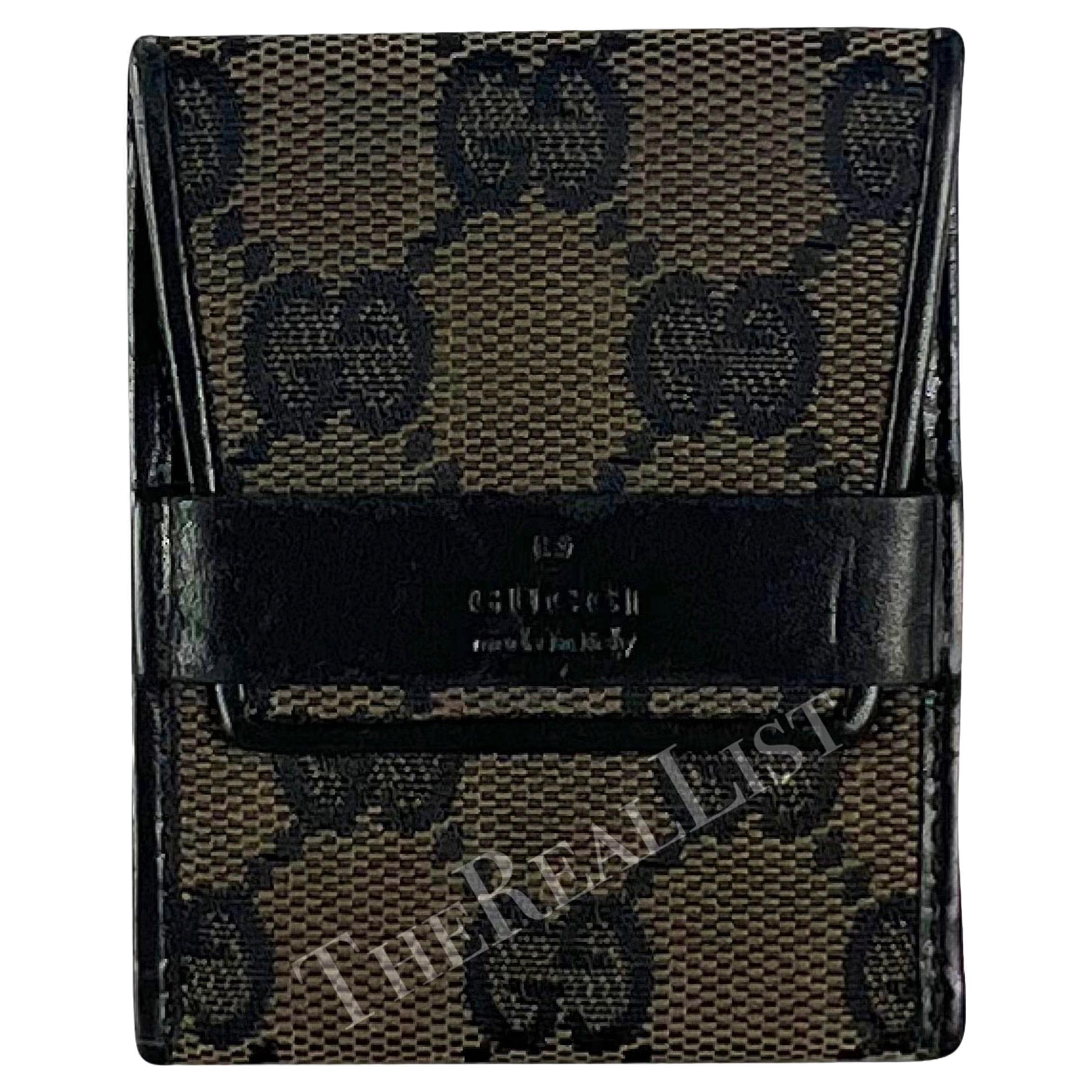 2000 Gucci by Tom Ford Brown Condom Holder 'GG' Monogram Canvas