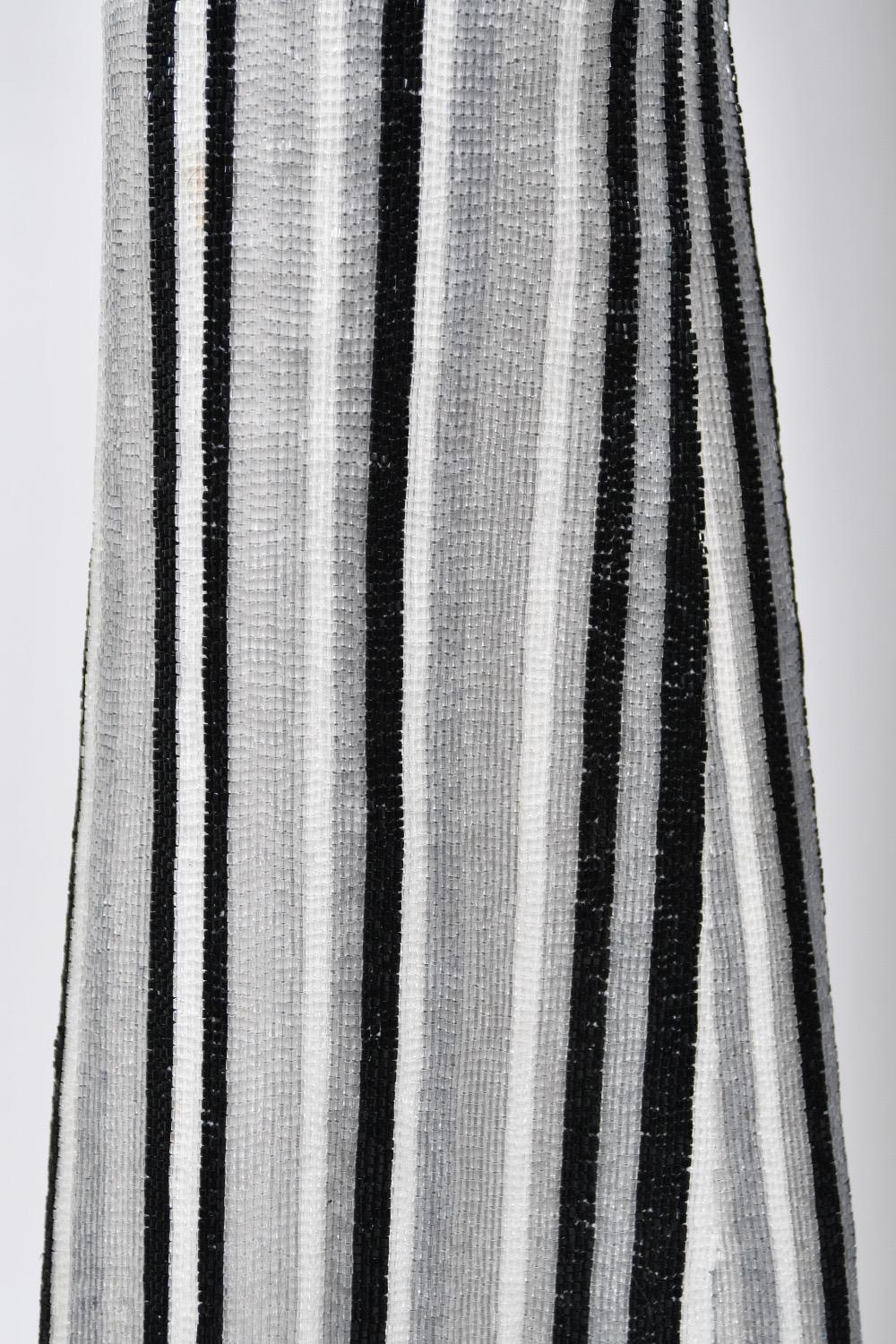 2000 Gucci by Tom Ford Documented Runway Campaign Fully-Beaded Striped Pants For Sale 6