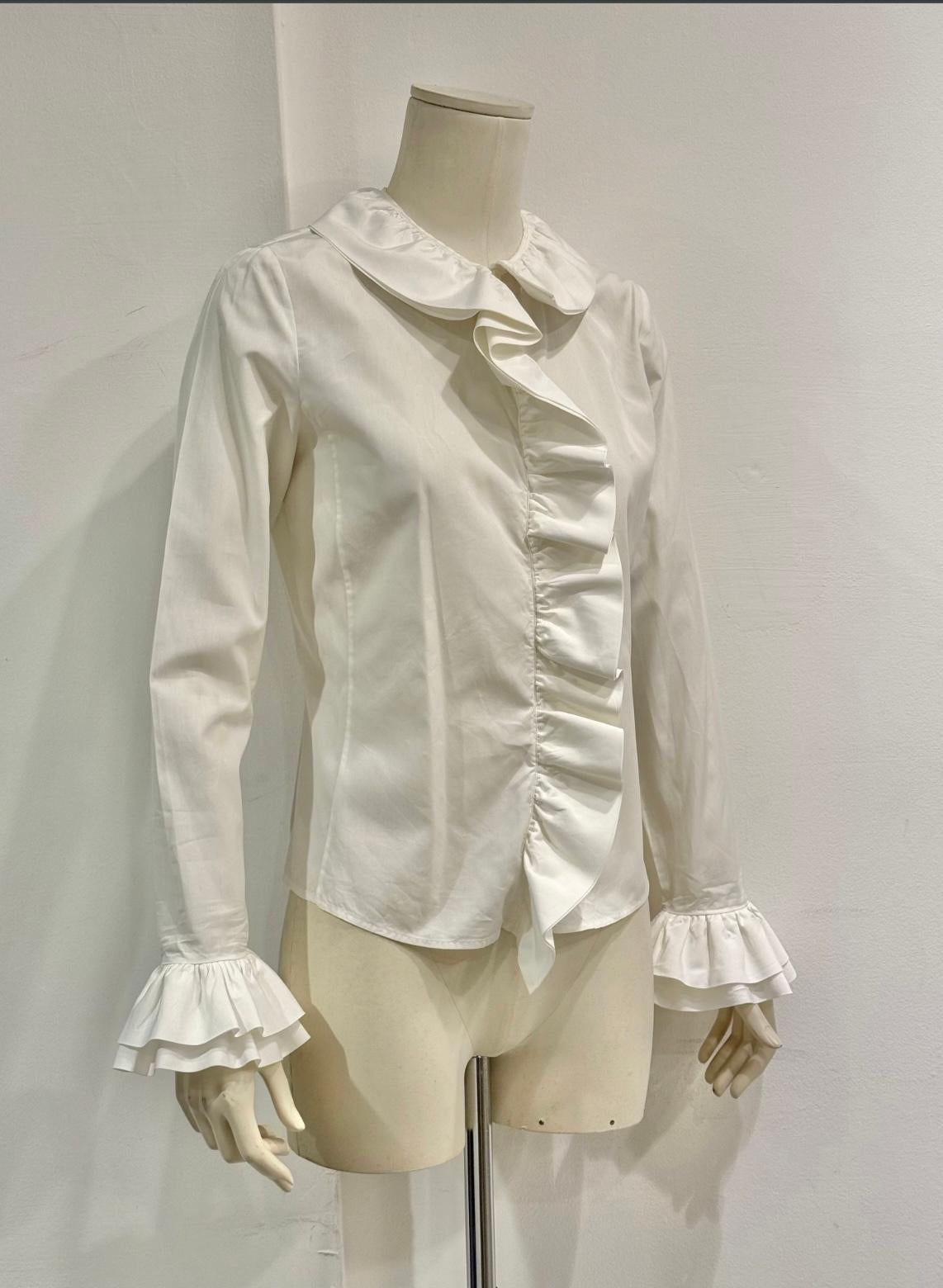 2000 Gucci by Tom Ford - Chemise asymétrique froncée Excellent état - En vente à Milano, Lombardia