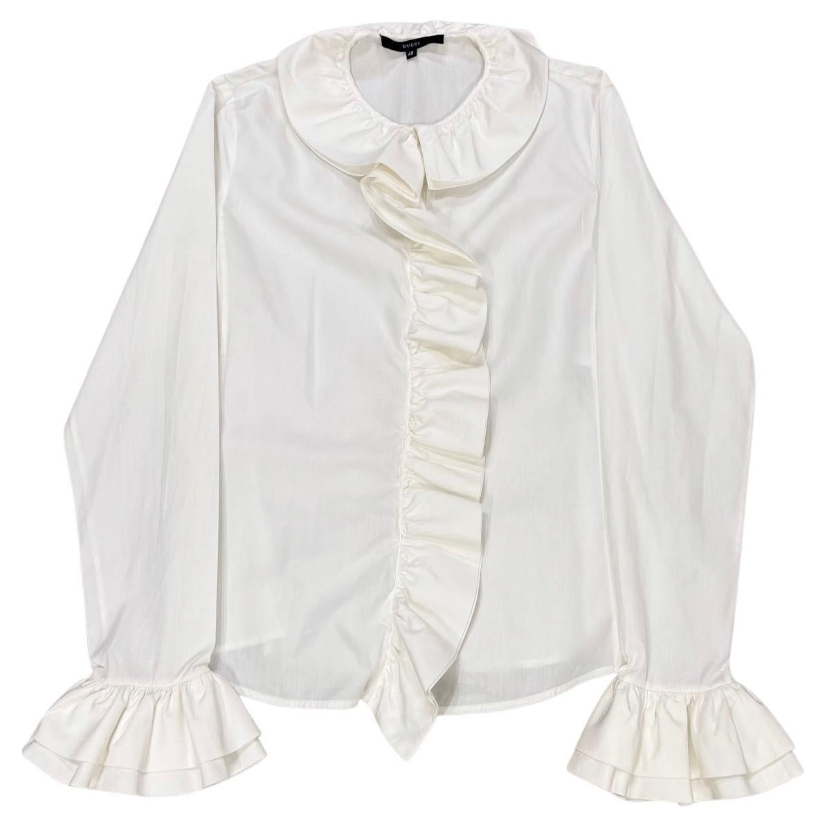 2000 Gucci by Tom Ford ruched asymmetrical shirt