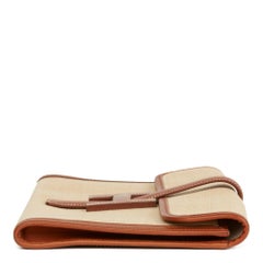 2000 Hermes Beige Crinoline & Barenia Leather Jige PM