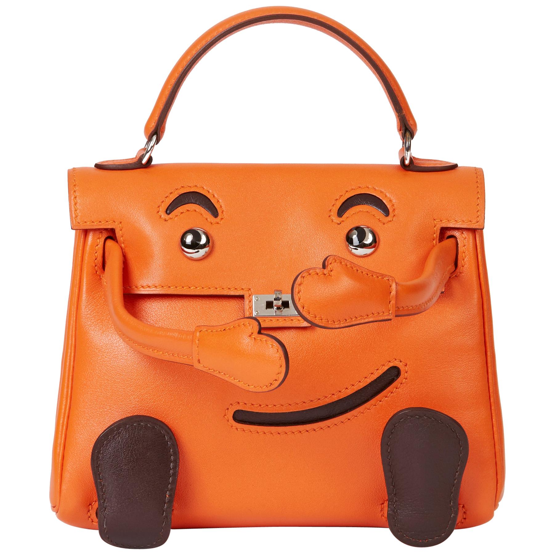 2000 Hermès Orange H Gulliver Leather Vintage Kelly Quelle Idole Doll