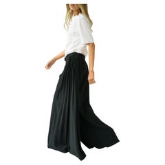 2000 Icône Alexander McQueen pantalon palazzo noir à plis