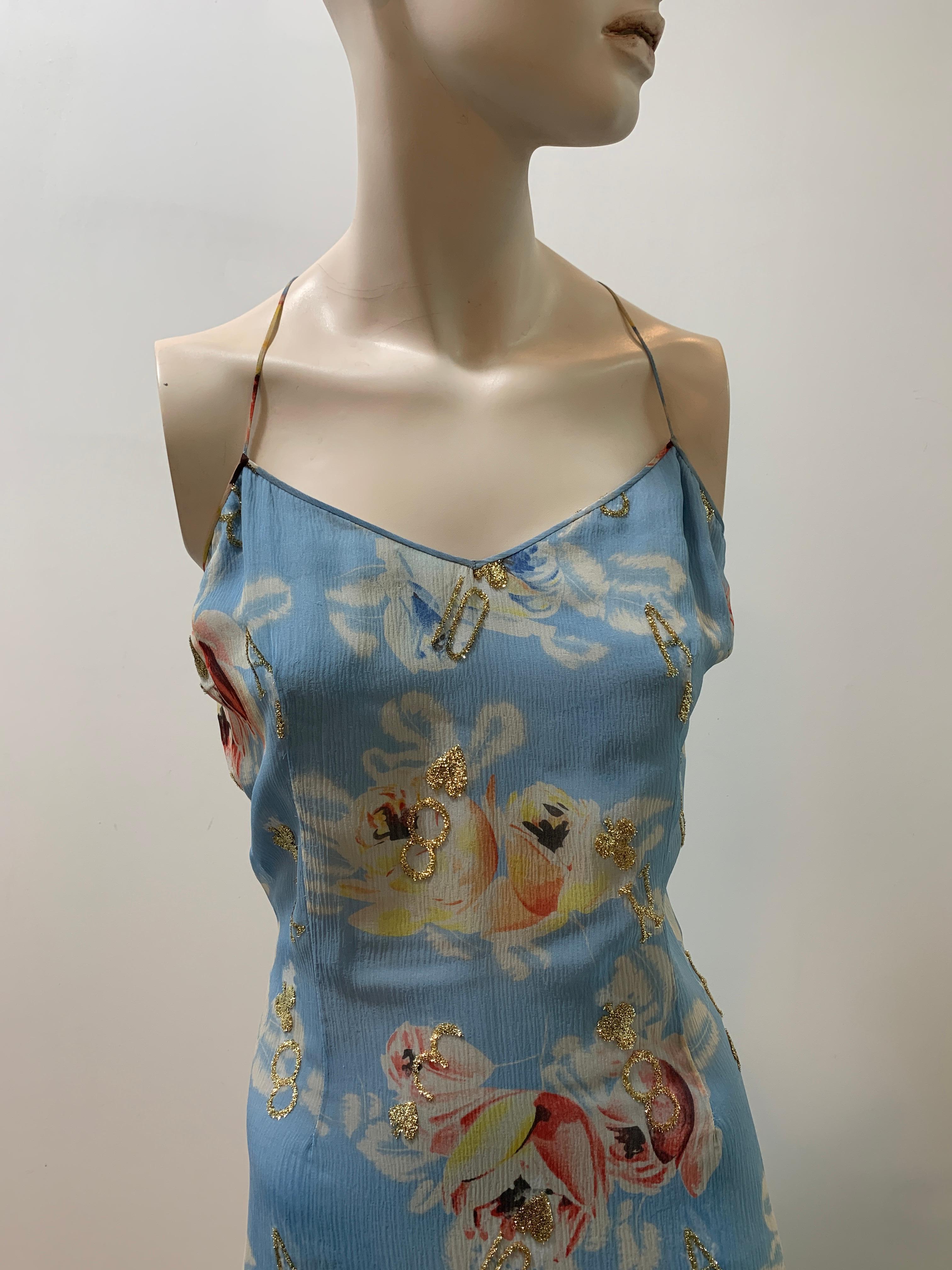 Grigio Iconico Christian Dior & John Galliano SS2001 con ricamo domino/casinò US 12 in vendita