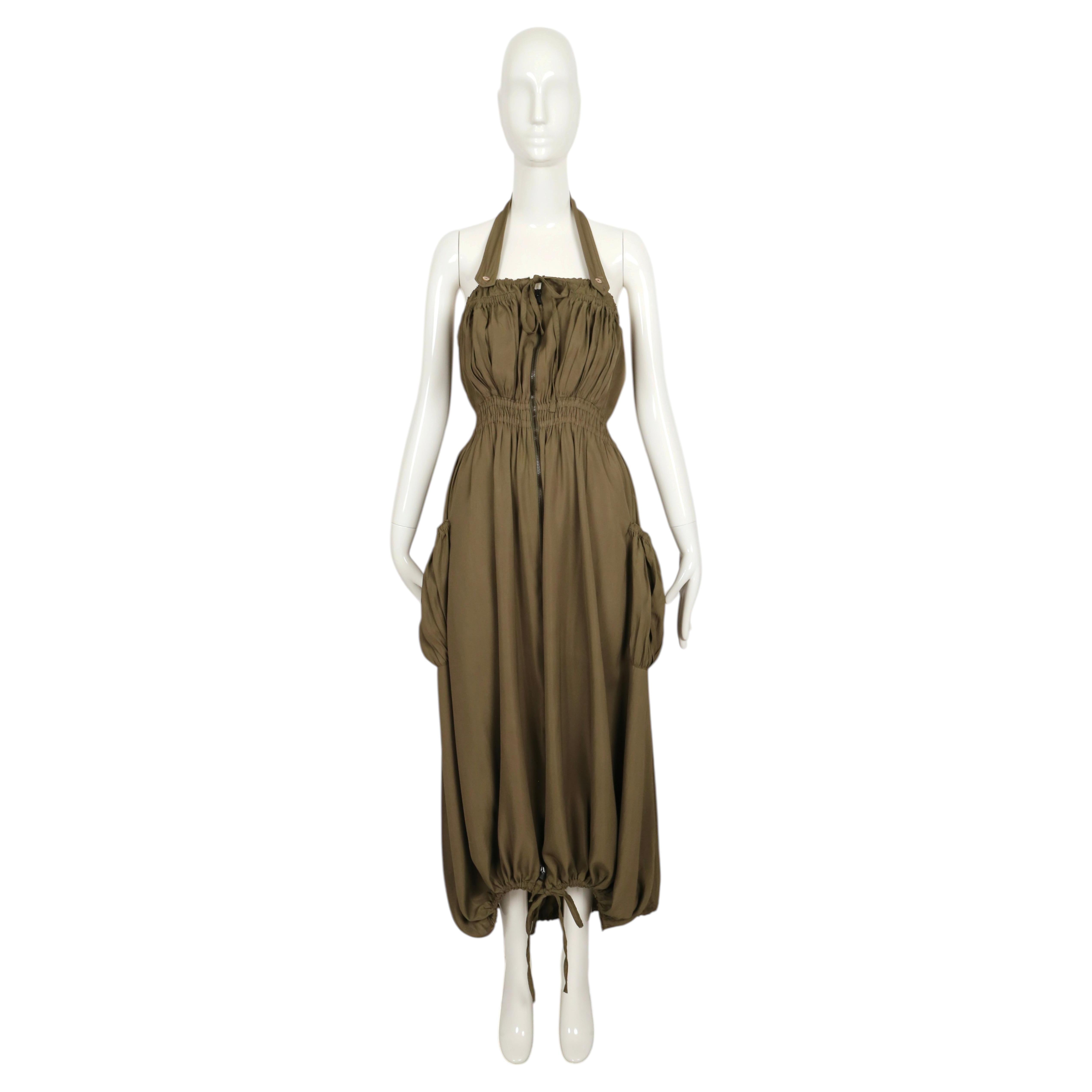 2000 JEAN PAUL GAULTIER CLASSIQUE khaki parachute RUNWAY dress