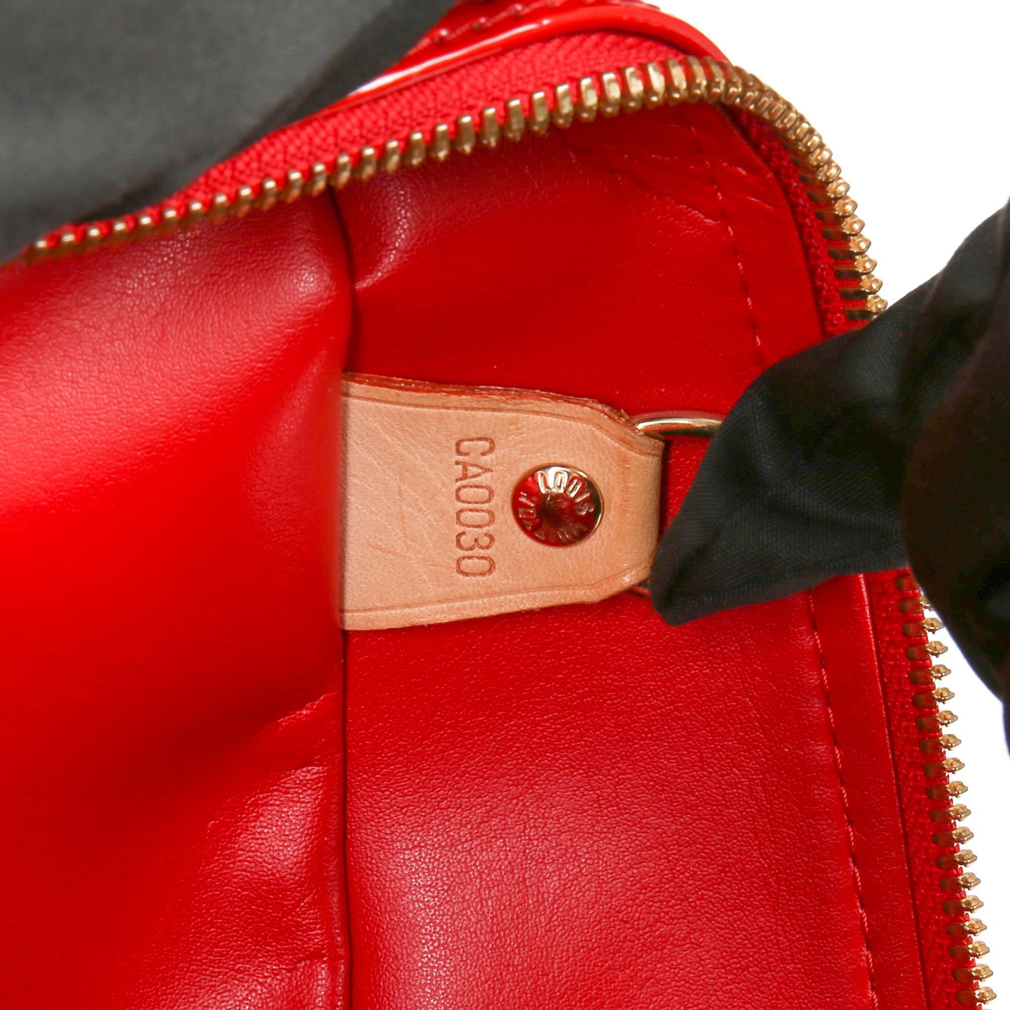 2000 Louis Vuitton Red Monogram Vernis Leather Sutton 6