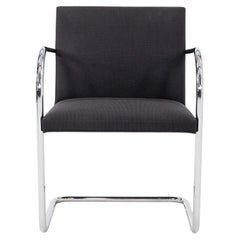 2000 Mies van der Rohe for Knoll Brno Dining Arm Chair in Black Fabric
