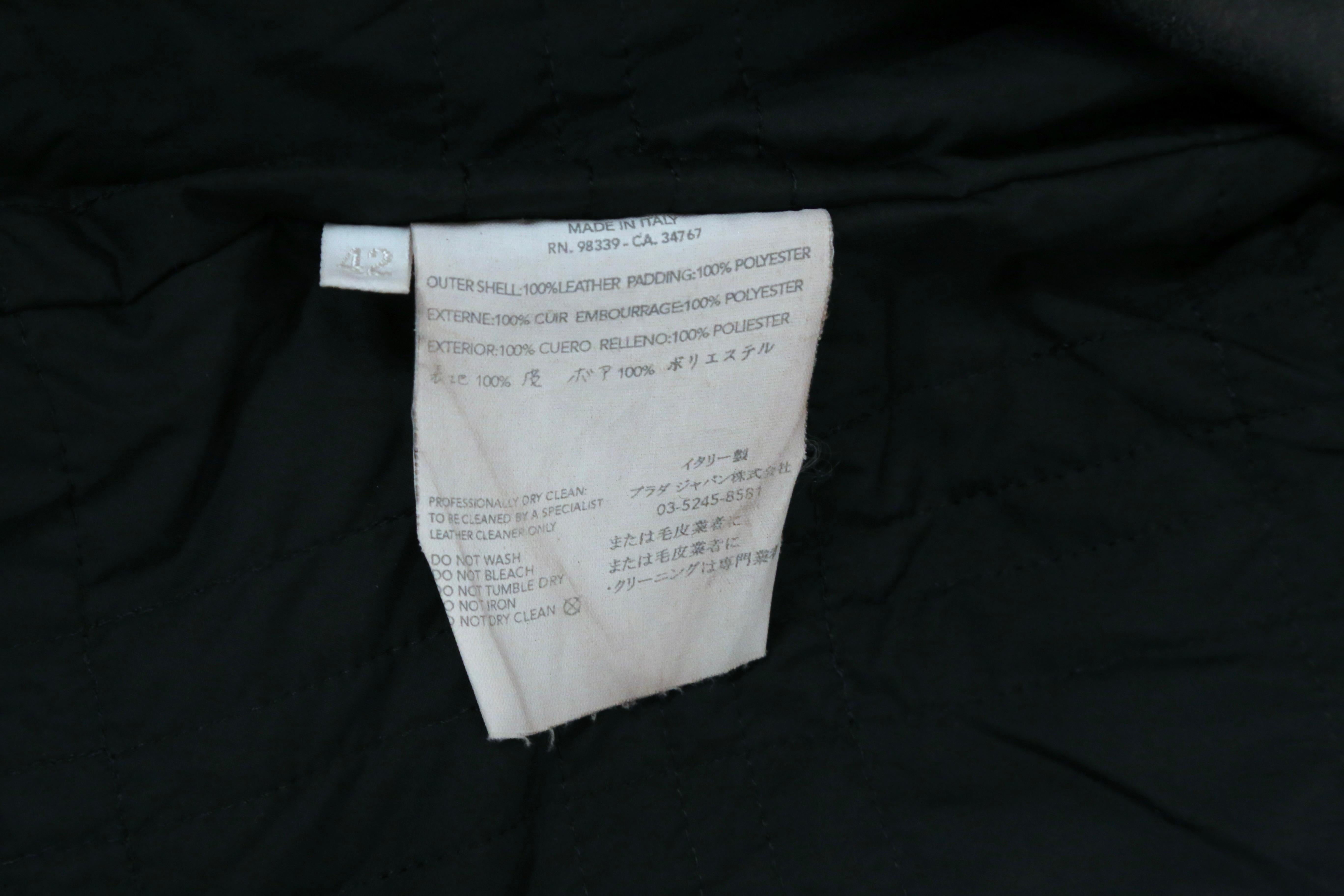 2000 MIU MIU heavily 'distressed' leather RUNWAY jacket For Sale 7