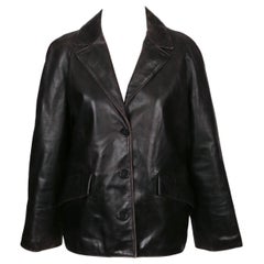 2000 MIU MIU heavily 'distressed' leather RUNWAY jacket
