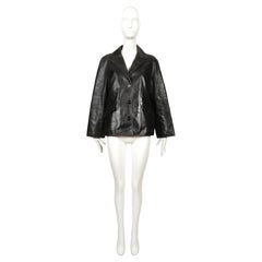 2000 Giacca RUNWAY MIU MIU in pelle pesantemente "distressed