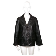 2000 MIU MIU veste RUNWAY en cuir fortement 'distressed'.