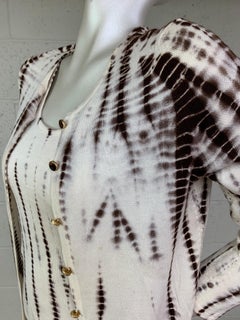 2000 Oscar De La Renta Cashmere & Silk Henna & White Tie Dye Twin Set