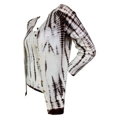 2000 Oscar De La Renta Cashmere & Silk Henna & White Tie Dye Twin Set