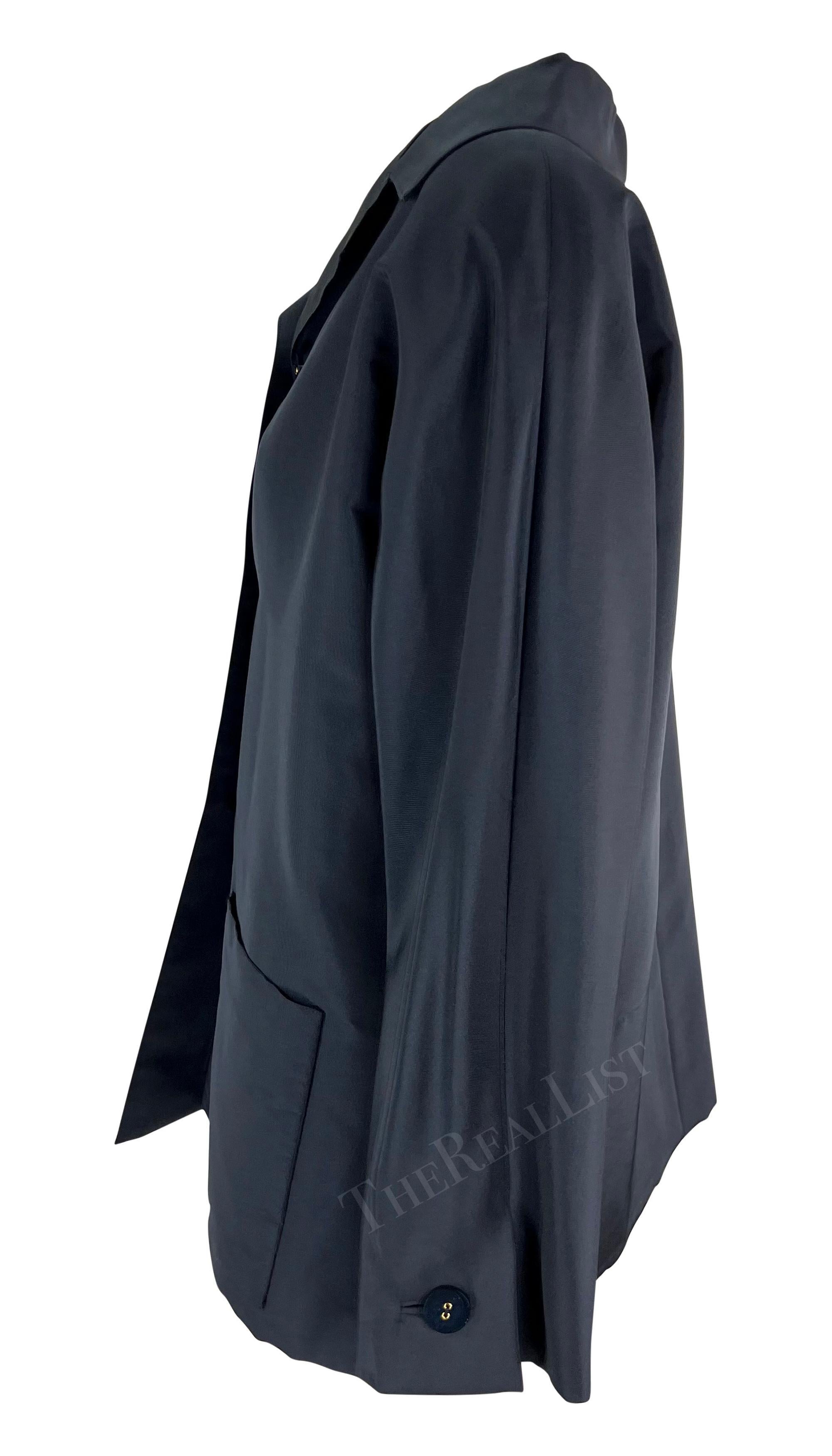 2000 Pierre Balmain Haute Couture by Oscar de la Renta Marineblauer Car Coat Damen im Angebot