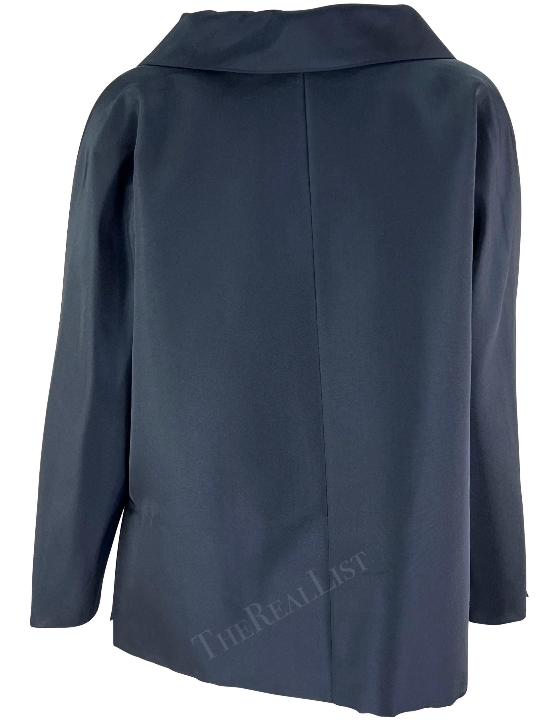 2000 Pierre Balmain Haute Couture by Oscar de la Renta Marineblauer Car Coat im Angebot 1