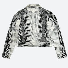 2000 Roberto Cavalli B&W Zebra Print Biker Jacket