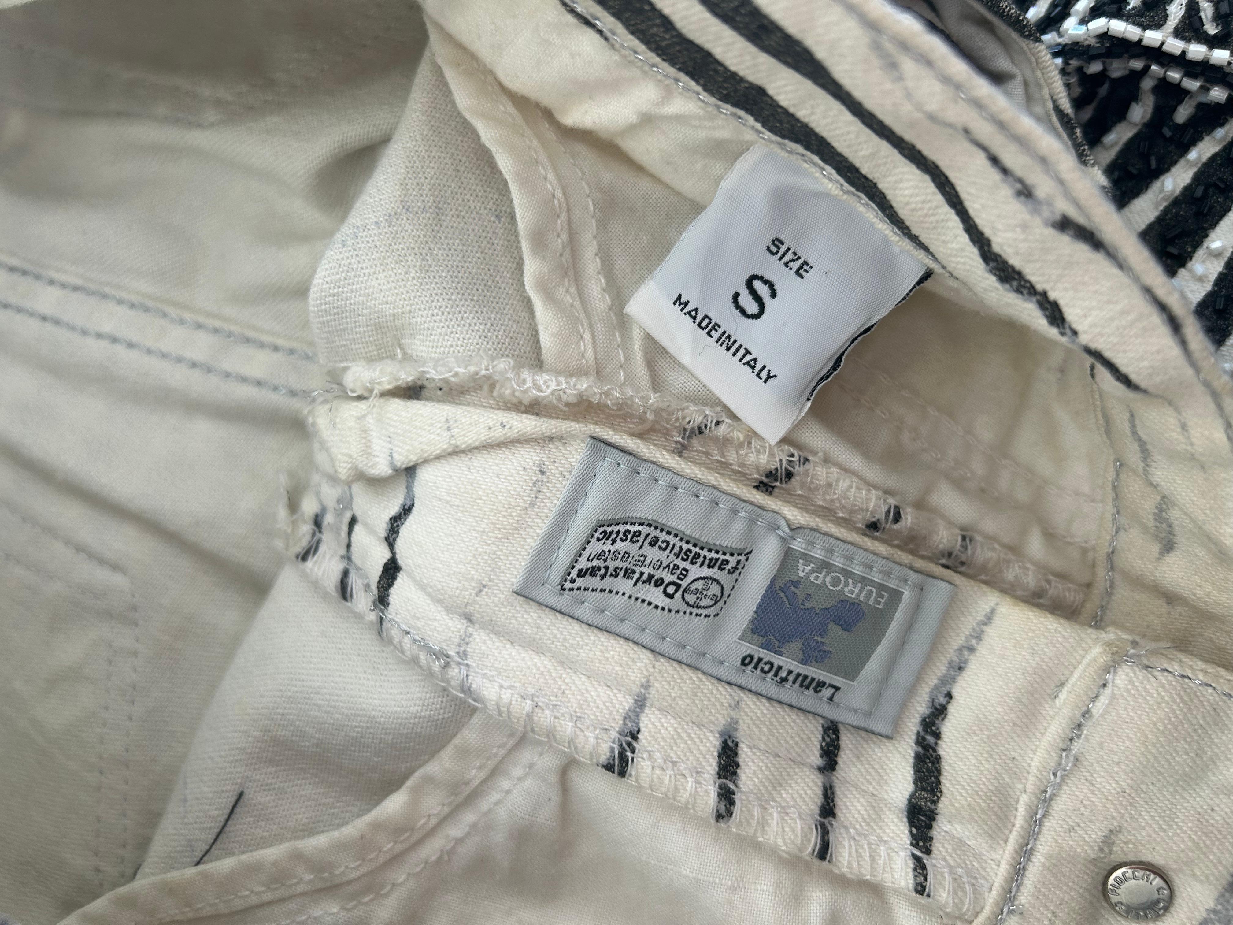 2000 Roberto Cavalli B&W Zebra Print Biker Jacket In Excellent Condition For Sale In BARCELONA, ES