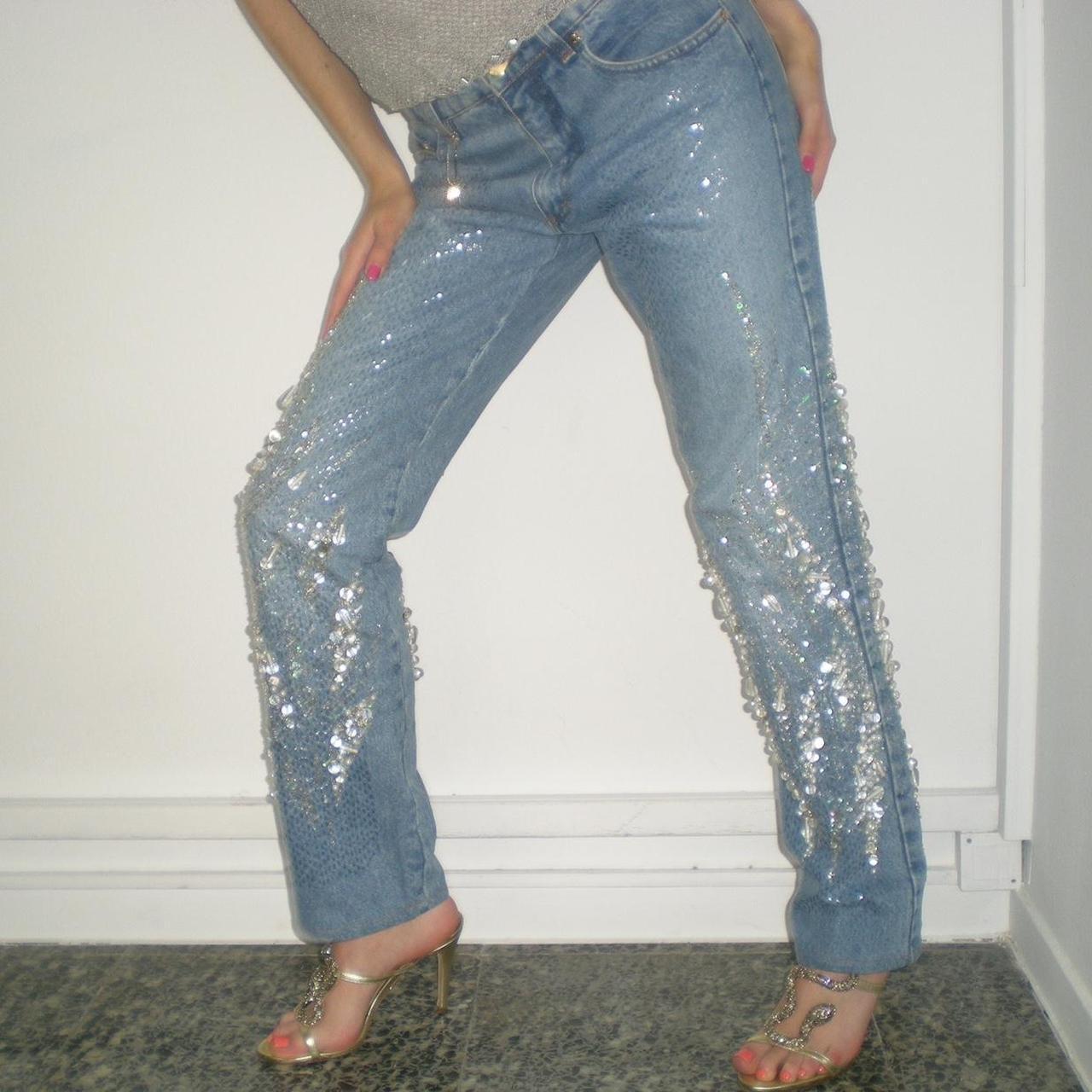Women's 2000 Roberto Cavalli Embellished Jeans For Sale