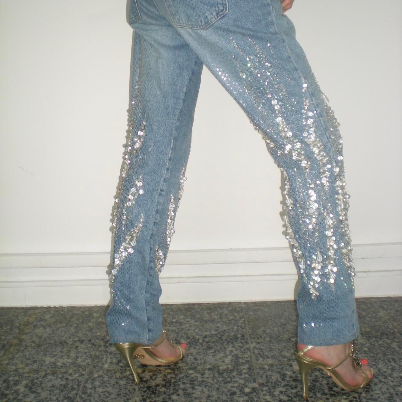 2000 Roberto Cavalli Embellished Jeans For Sale 1