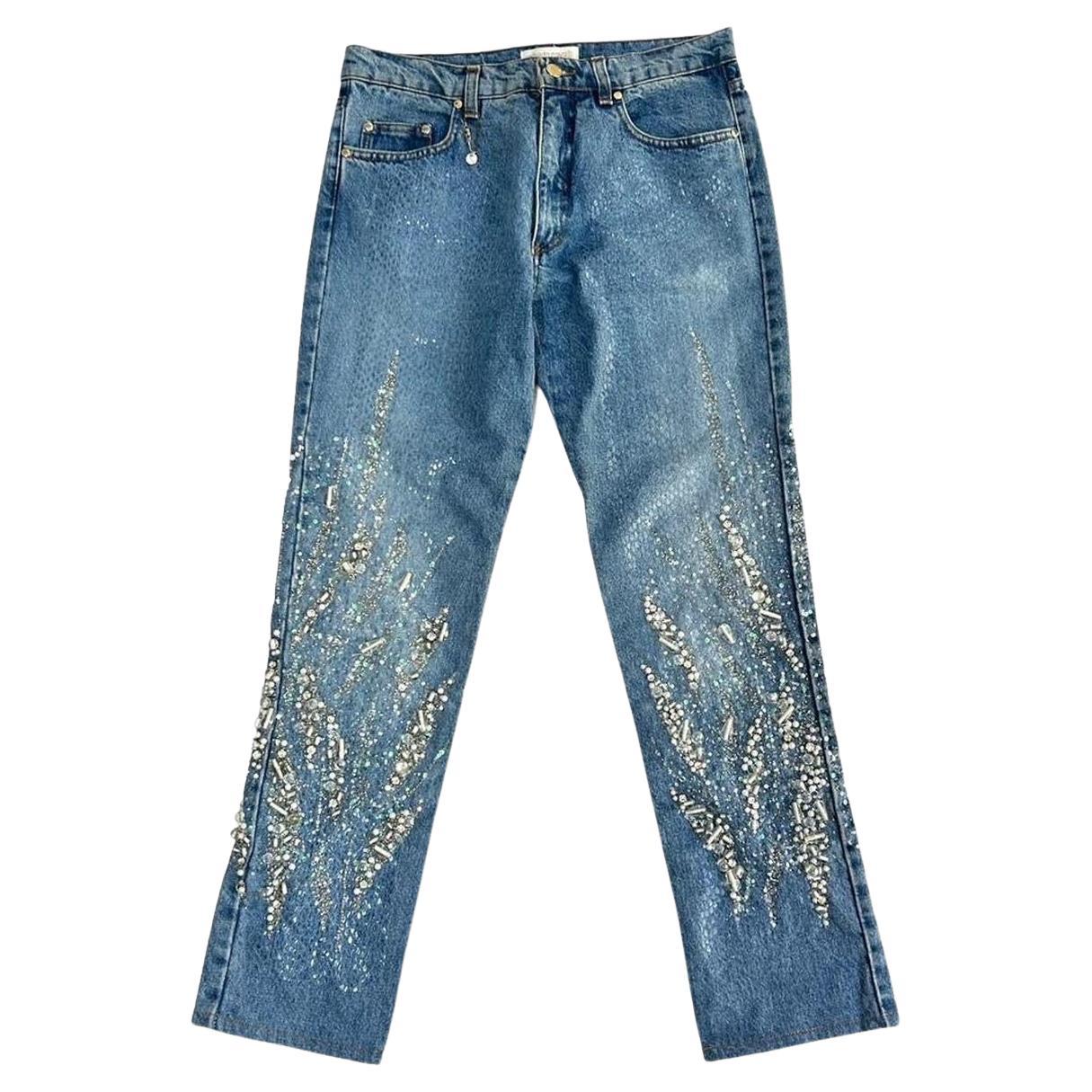 2000 Roberto Cavalli Embellished Jeans For Sale