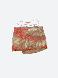 2000 Roberto Cavalli Peach Pink and Gold Hand Embroidered Tulle Sarong
