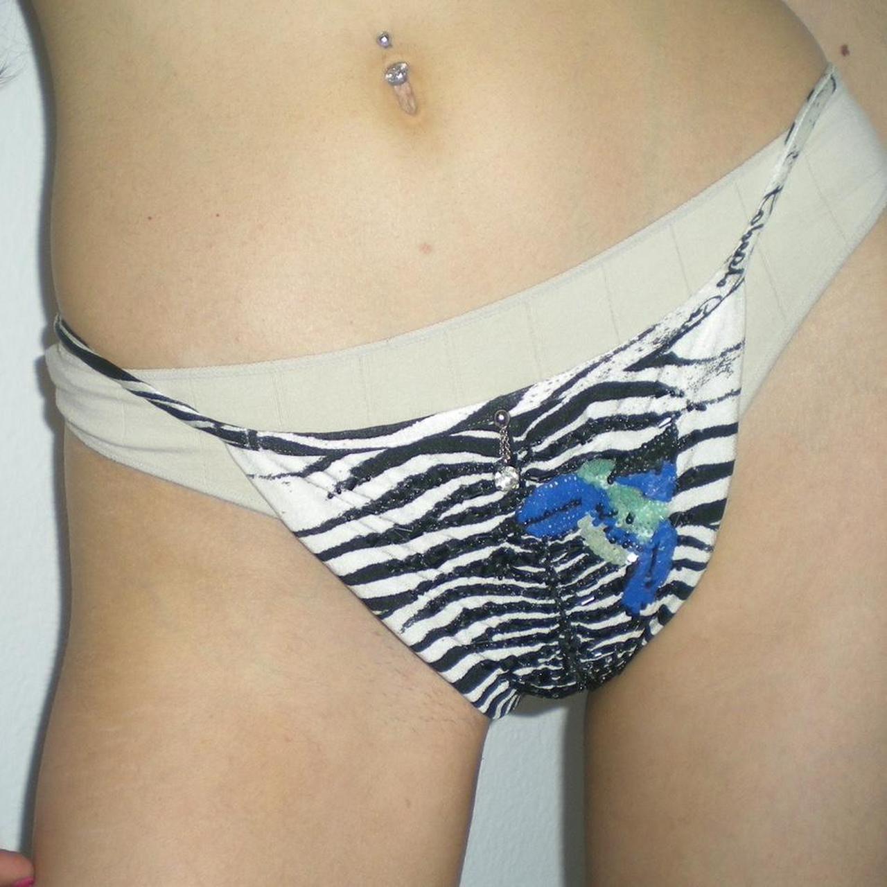 2000 Roberto Cavalli Zebra Print Embellished Bikini For Sale 1