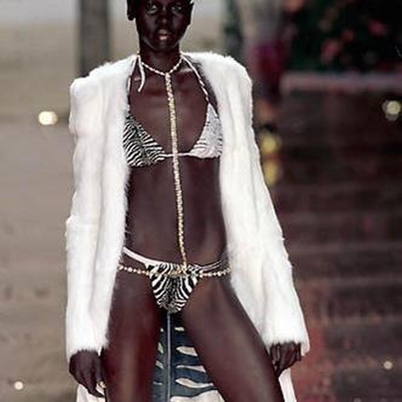 2000 Roberto Cavalli Zebra Print Embellished Bikini For Sale 2