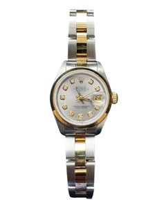 2000 Rolex Ladies Two Tone Datejust 79163 Diamond Slate Dial #24682