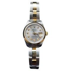 2000 Rolex Ladies Two Tone Datejust 79163 Diamond Slate Dial #24682