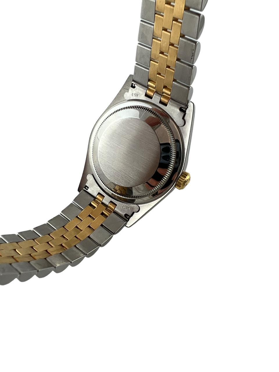 2000 Rolex Herren Datejust 16203 Zwei-Ton-Uhr Jubilee Schiefer Box/Papiere im Angebot 1